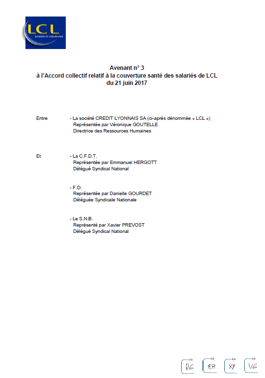 AV. 3 À L'ACCORD RELATIF À LA COUVERTURE SANTÉ DES SALARIÉS